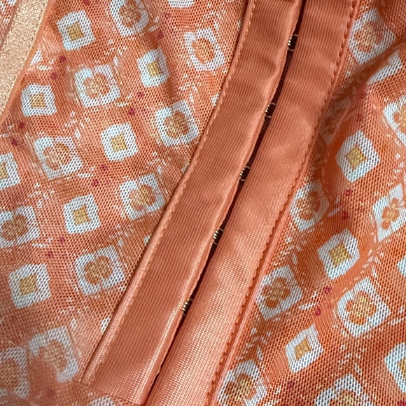 FREE PEOPLE Night Rhythm Printed Bodysuit / Floral Mesh Neon Peach NWT Sz S - Picture 7 of 13